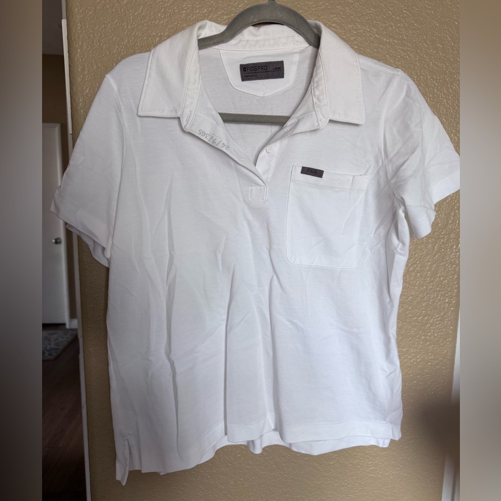 FIGS PRO White Button-Up Shirt